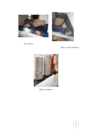 10
Rocas ígneas
Tefra y cenizas volcánicas
Basalto columnar
 
