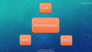 QDs 
Mehdi Soleymani Goloujeh 
Medical Nanotechnology Department 
 Classifications 
Bionanoimaging 
MNPs UICA 
5 
 