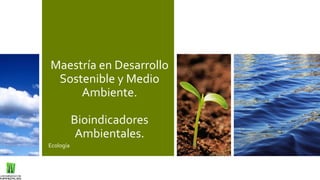 Maestría en Desarrollo
Sostenible y Medio
Ambiente.
Bioindicadores
Ambientales.
Ecología
 