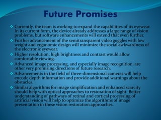 Standing Algorithm Goggles Presentation on Bionic goggles | PPTX