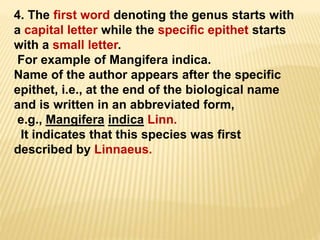 11th -Bionomial nomenclature ncert | PPTX