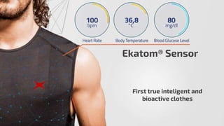 Ekatom® Sensor
First true inteligent and
bioactive clothes
 
