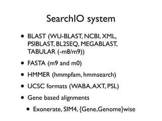 BioPerl: The evolution of a Bioinformatics Toolkit