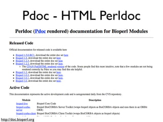 BioPerl: The evolution of a Bioinformatics Toolkit