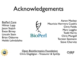BioPerl: The evolution of a Bioinformatics Toolkit