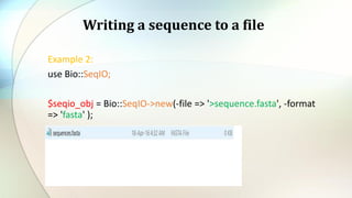 PERL- Bioperl modules | PPT