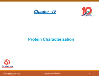 Chapter –IV
Protein Characterization
20www.stabicon.com bd@stabicon.com
 