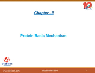 Protein Basic Mechanism
Chapter –II
9www.stabicon.com bd@stabicon.com
 