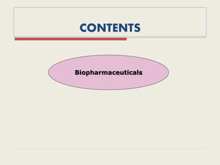 CONTENTS
Biopharmaceuticals
 