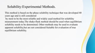 Solubility Methods Biopharmaceutics Classification system and solubility experimental ...