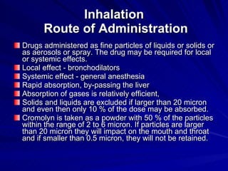 Systemic Inhalation Route Biopharmaceutics lecture4(2) | PPT