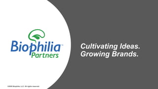 ©2020 Biophilia, LLC. All rights reserved.
Cultivating Ideas.
Growing Brands.
 
