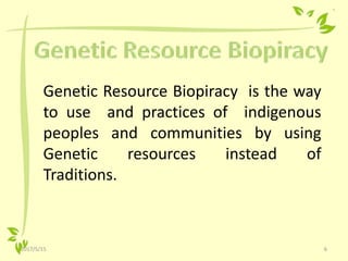 Bio piracy and bio prospecting farmers rights and plant breeder rights ...