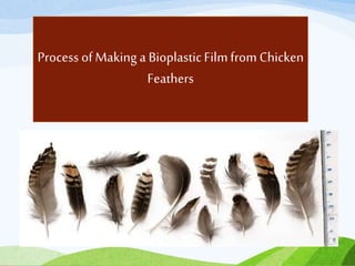 Process ofMaking a BioplasticFilmfrom Chicken
Feathers
 