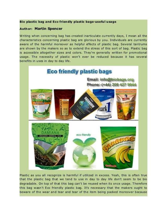 Bio plastic bag and eco friendly plastic bags useful usage