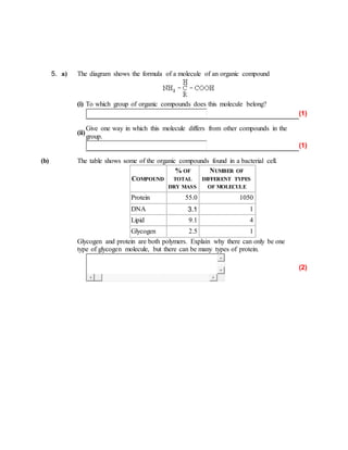 Bio practise questions unit_1_module_1 | DOCX