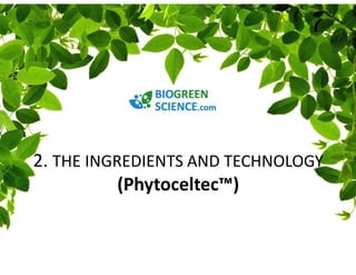 2. THE INGREDIENTS AND TECHNOLOGY
(Phytoceltec™)
 