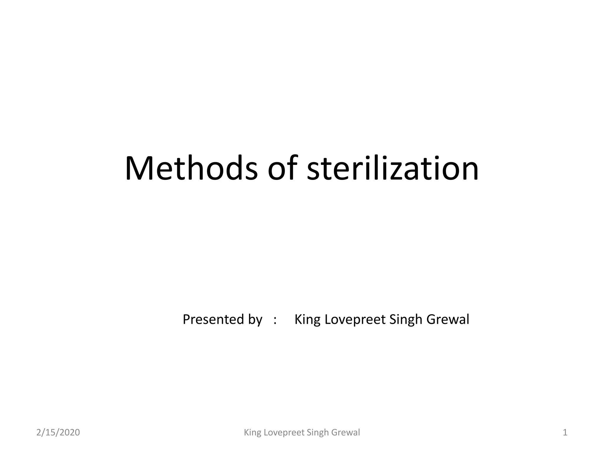 sterilization process PPT