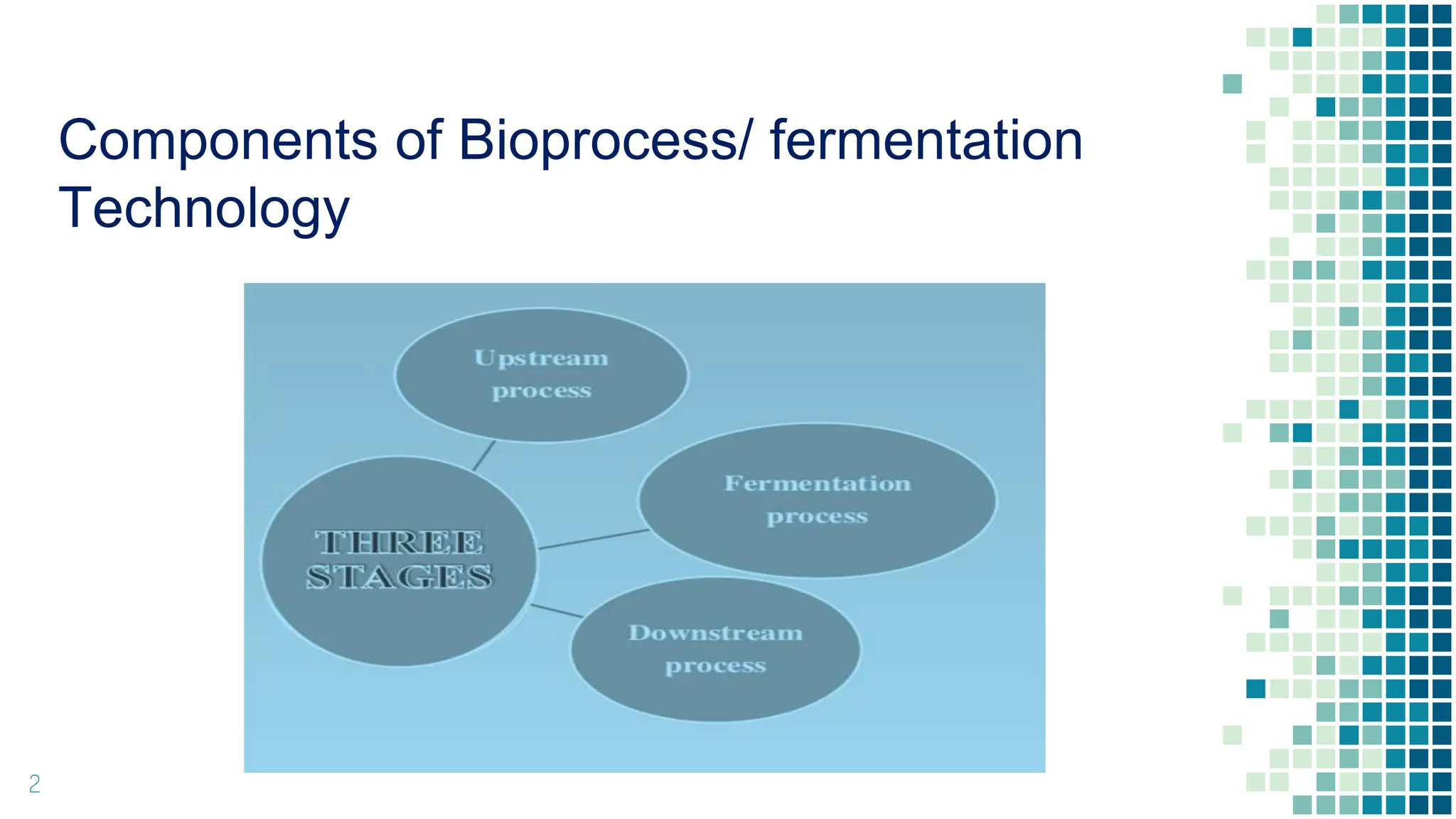Components of Bioprocess/ fermentation
Technology
2
 