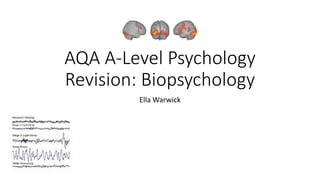 AQA A-Level Psychology
Revision: Biopsychology
Ella Warwick
 