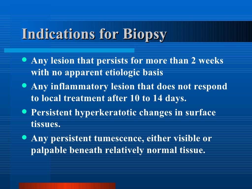 Biopsy in oral surgery
