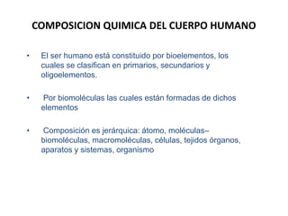 BIOQUÍMICA DEL CUERPO HUMANO | PPTX