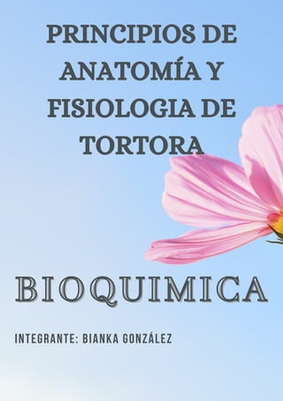 BIOQUIMICA
BIOQUIMICA
Integrante: bianka gonzález
PRINCIPIOS DE
ANATOMÍA Y
FISIOLOGIA DE
TORTORA
 