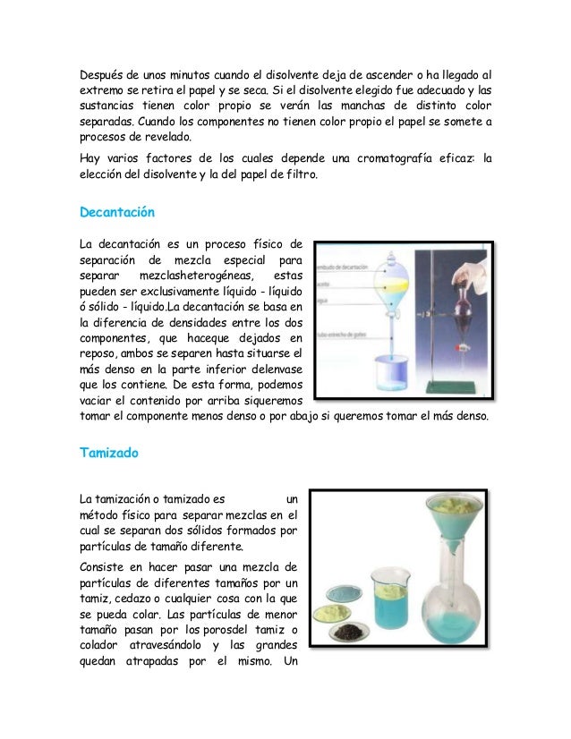Métodos de Separación de la Materia