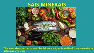 COMPOSIÇÃO QUIMICA DOS SERES VIVOS - AGUA E SAIS MINERAIS | PPTX
