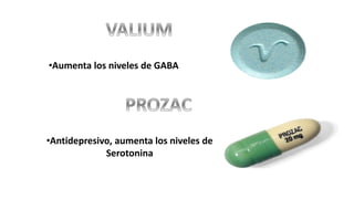 •Aumenta los niveles de GABA
•Antidepresivo, aumenta los niveles de
Serotonina
 