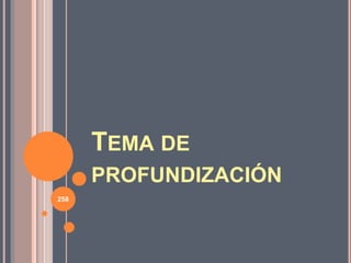 TEMA DE
PROFUNDIZACIÓN
258
 