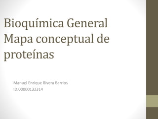 Bioquímica General
Mapa conceptual de
proteínas
Manuel Enrique Rivera Barrios
ID:00000132314
 
