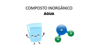 COMPOSTO INORGÂNICO
ÁGUA
 