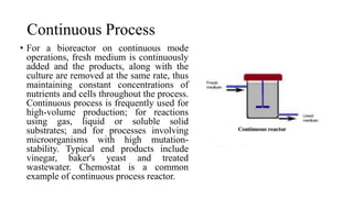 Continuous Fermentation Process Example Bioreactors in fermentation technology .pptx