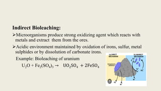 BIOREMEDIATION -MICROBIAL LEACHING OF ORES AND ITS PROCESS | PDF