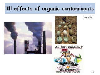 Ill effects of organic contaminants
11
DDT effect
 
