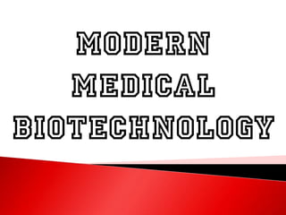 MODERN
MEDICAL
BIOTECHNOLOGY
 
