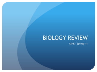 BIOLOGY REVIEW ASHE – Spring ‘11 