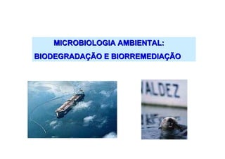 MICROBIOLOGIA AMBIENTAL:
BIODEGRADAÇÃO E BIORREMEDIAÇÃO

 