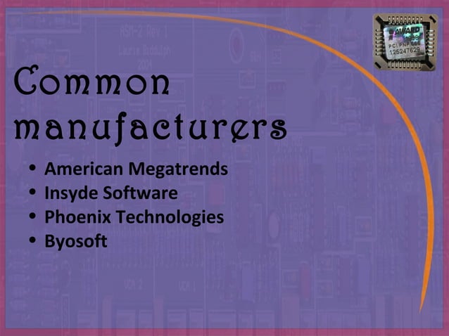 Bios ( Basic Input Output System ) | PPT