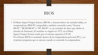 BIOS (Basic Input/Output System) | PDF