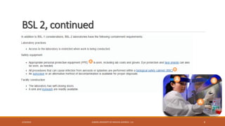 BSL 2, continued
2/19/2016 ALBORZ UNIVERSITY OF MEDICAL SCIENCES - LLS 8
 