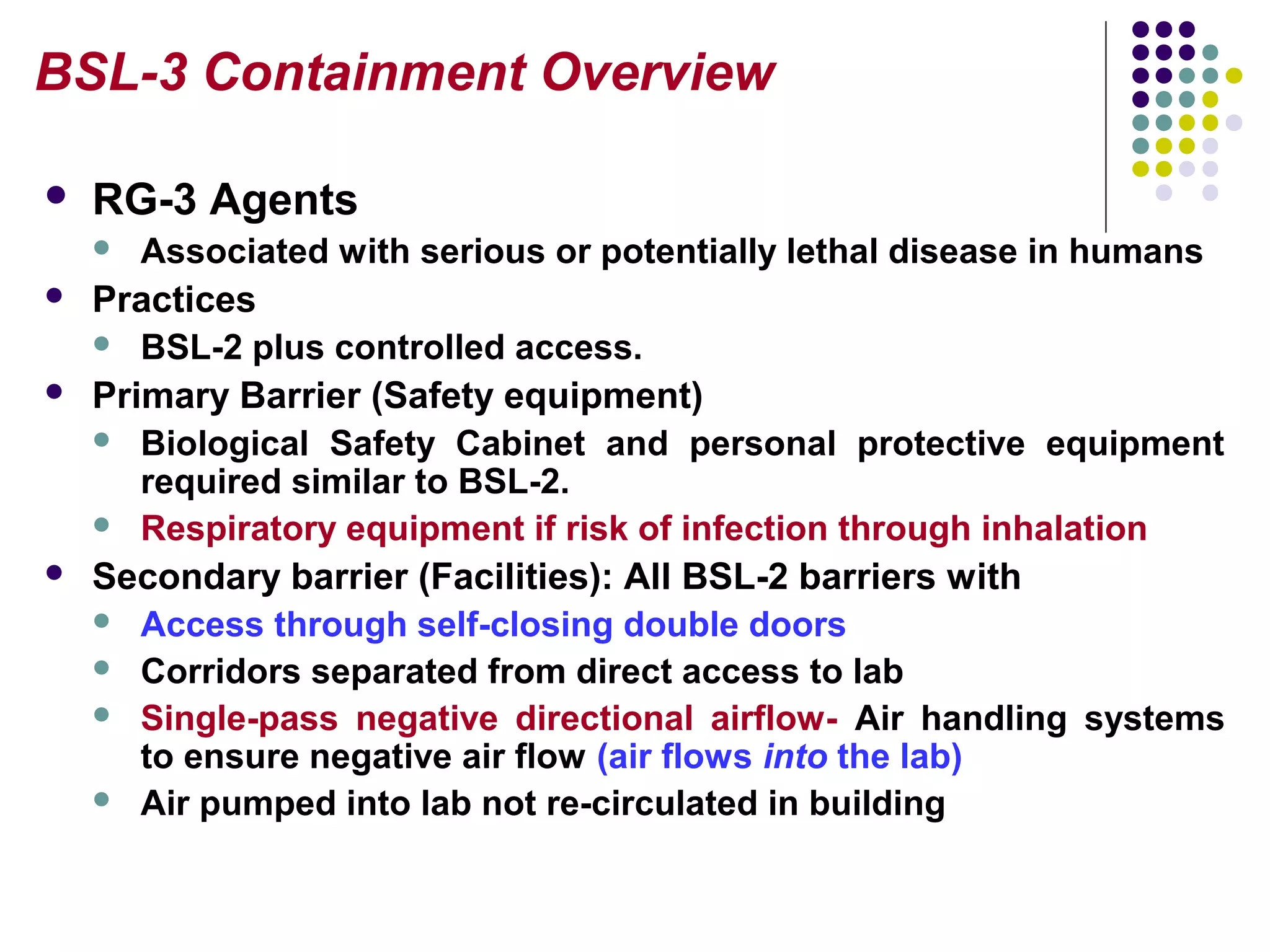 Biosafety Levels, Biological Safety Cabinets and Biosafety Laboratory Construction | PPT