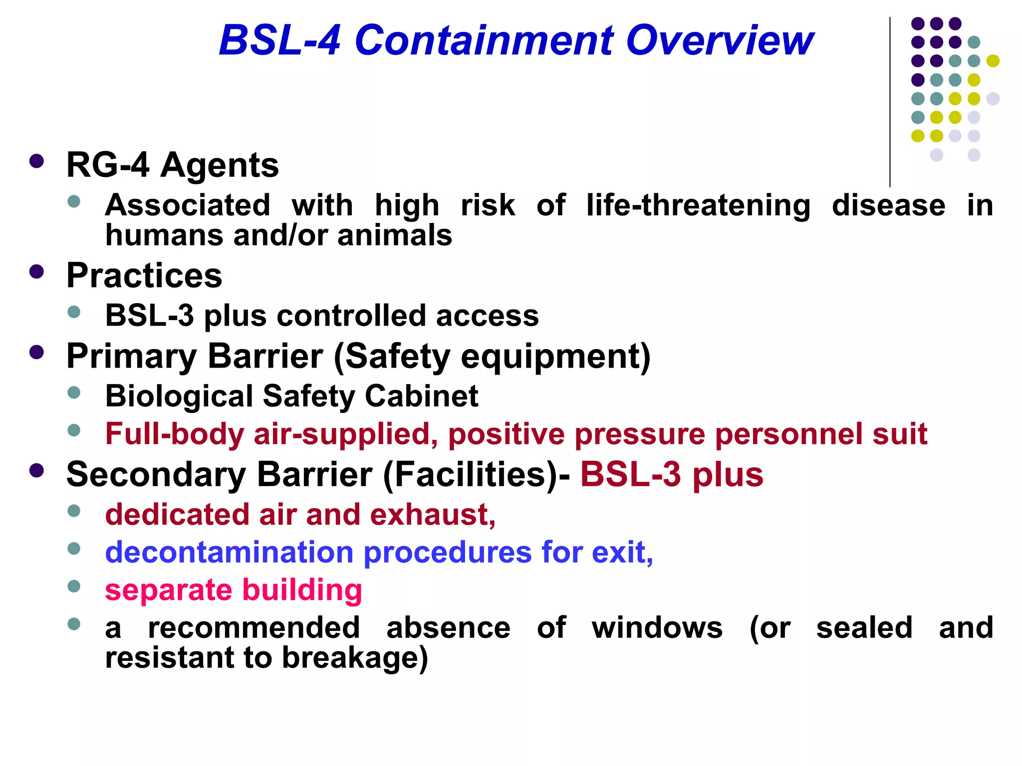 Biosafety Levels, Biological Safety Cabinets and Biosafety Laboratory Construction | PPT