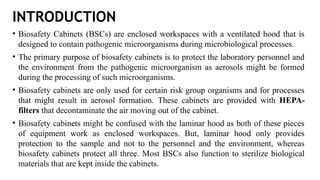 Various Classes of Biosafety Cabinets (BSC) | PPTX