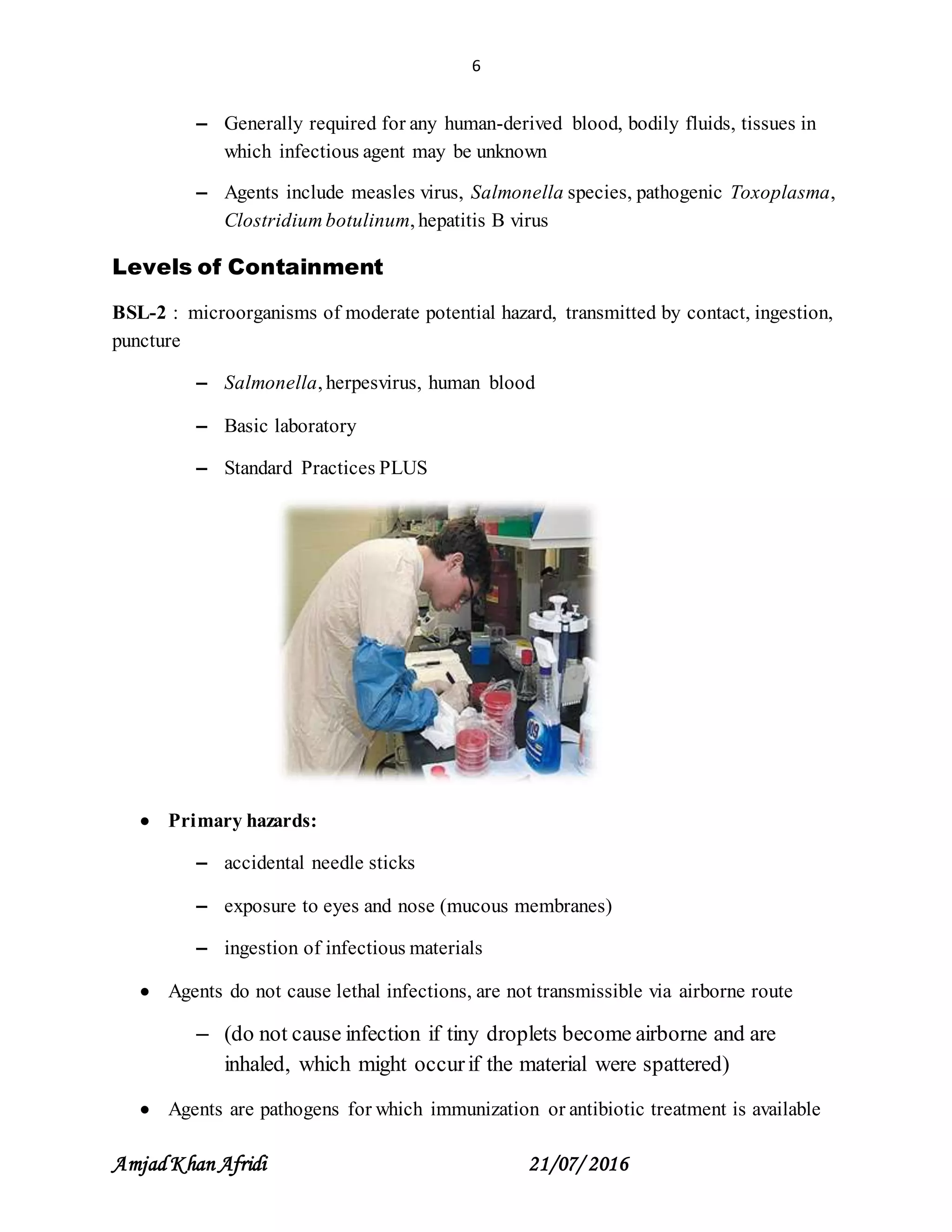 Biosafety in microbiology laboratory | DOCX