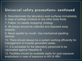 Biosafety in the laboratories | PPT