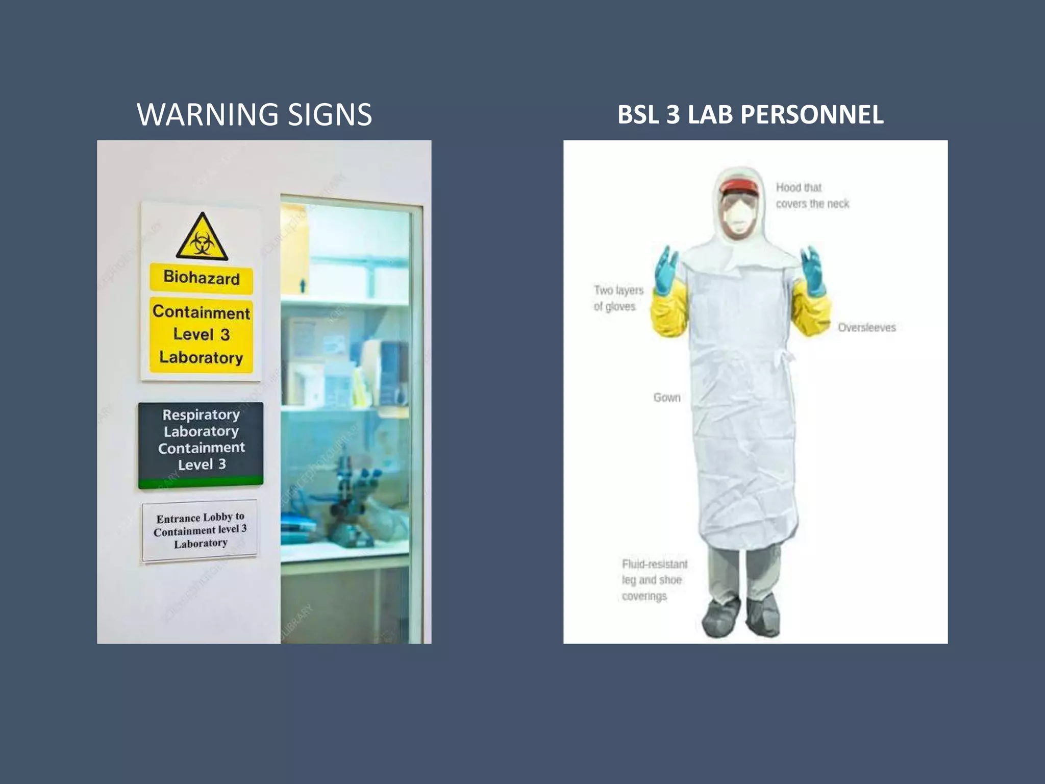 WARNING SIGNS BSL 3 LAB PERSONNEL
 