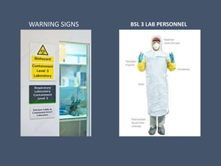 WARNING SIGNS BSL 3 LAB PERSONNEL
 