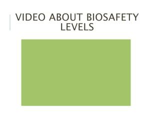 Biosafety levels with video guideline